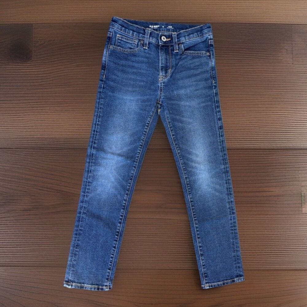Old Navy Boys Jeans Size 10 Slim Built-In Tough 360 Stretch Blue Denim Pants